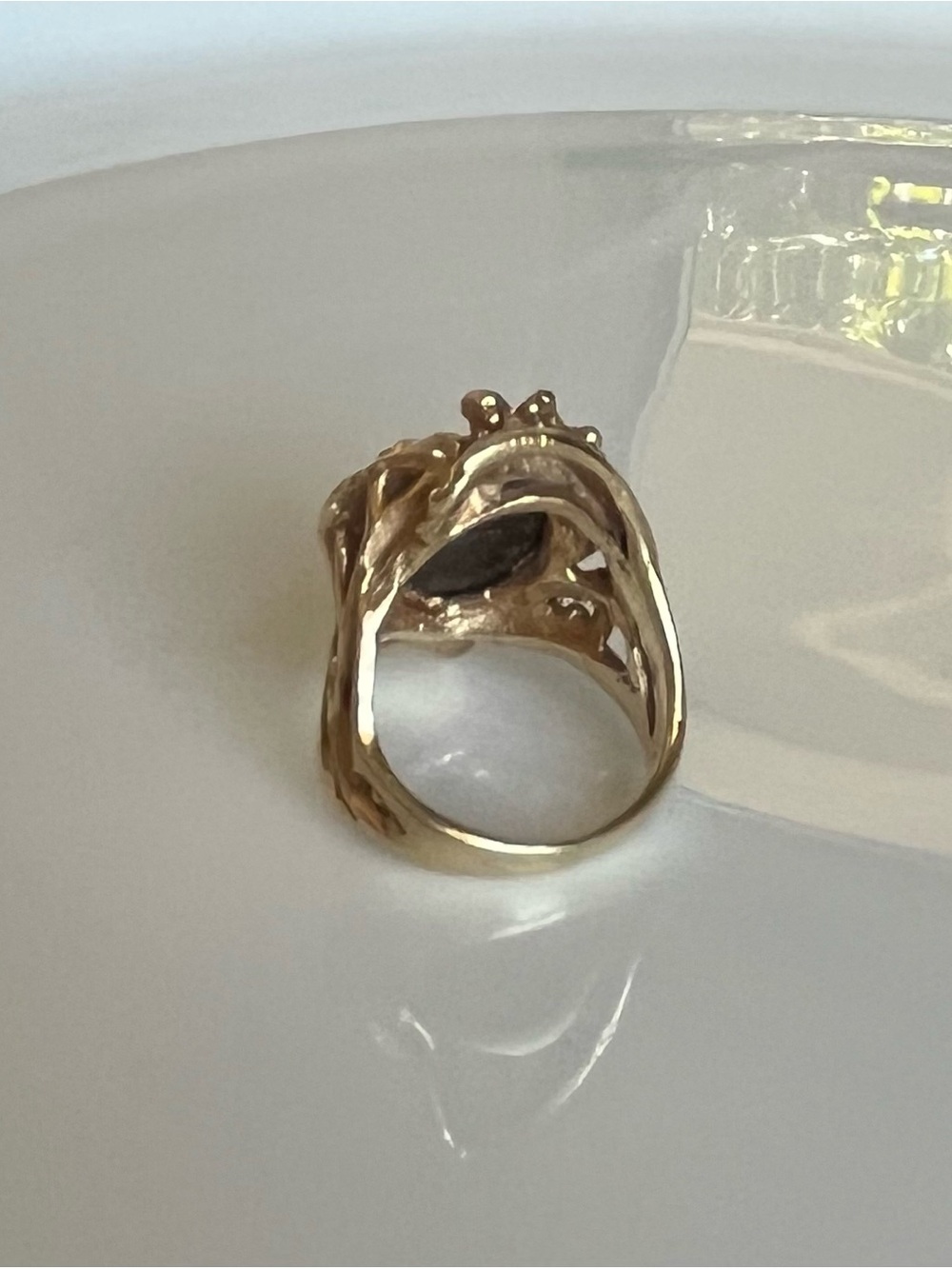 14k Gold Opal Doublet Fish Ring - Picture 4 of 14